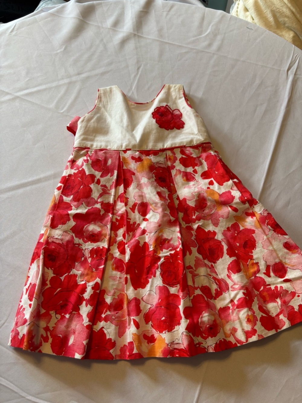 Beautiful Toddler Girls Floral  Sleeveless  Cotton Linen Dress Size 2